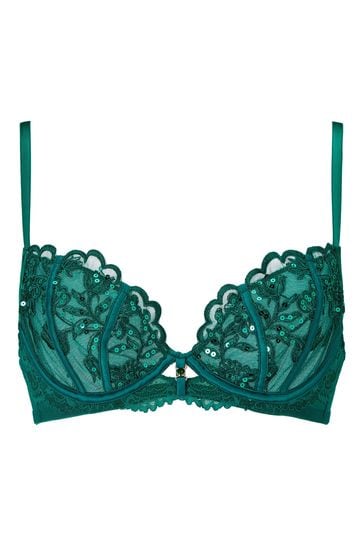 Ann Summers ICON PADDED PLUNGE - Push-up bra - teal/mottled teal