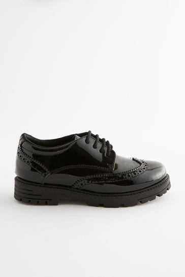 Womens black brogues outlet wide fit