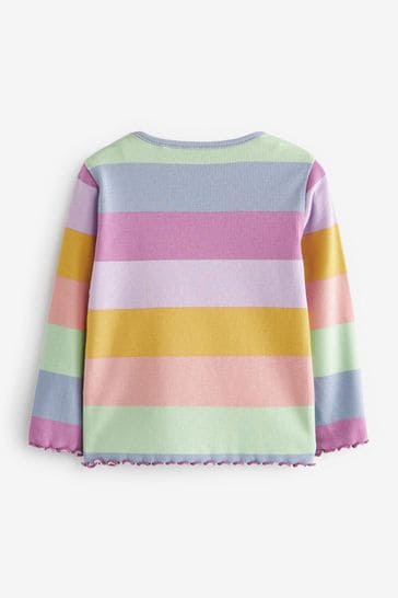 Long sleeve tee in rainbow stripe