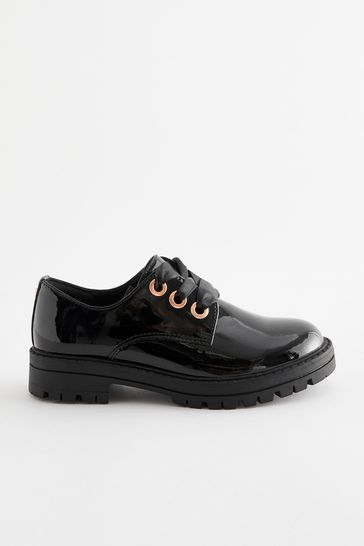 Patent leather sales lace up shoes