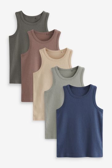 Neutral Colours Vests 5 Pack (1.5-16yrs)