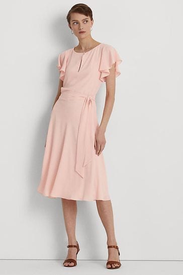 Lauren Ralph Lauren Pink Thandia Midi Dress