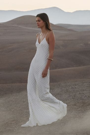 Buy Reiss White Gold Louisa Metallic Maxi Dress from Next Bahrain