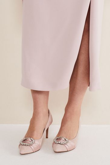 Phase Eight Pink Embellished Court Shoes