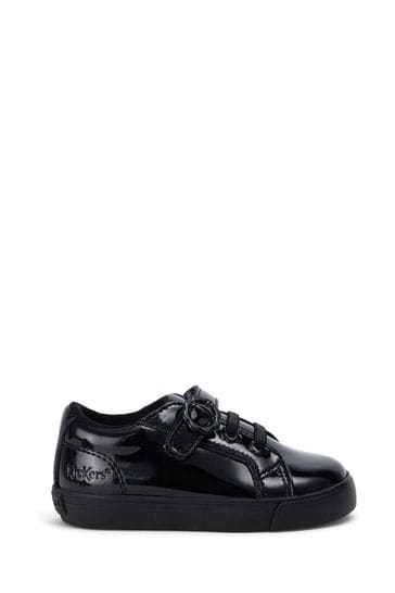 Kickers Infant Tovni Lo Velcro Bloom Patent Leather Black Trainers