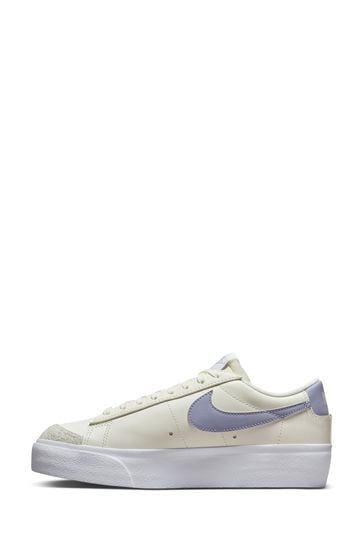 Buy Nike White Blue Blazer Low Platform Trainers from Next Netherlands
