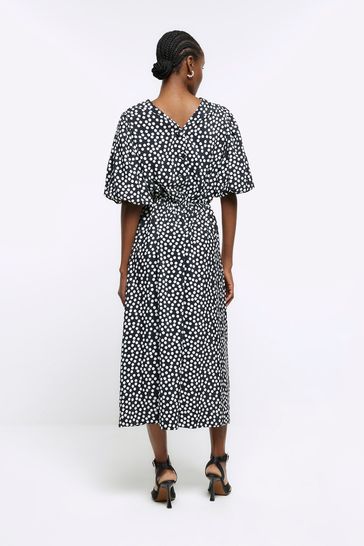 Buy River Island Black Puff Button Down Dress from Next Luxembourg