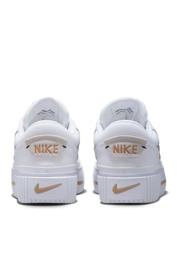 nike air force 1 pixel trainers in white and orange pearl