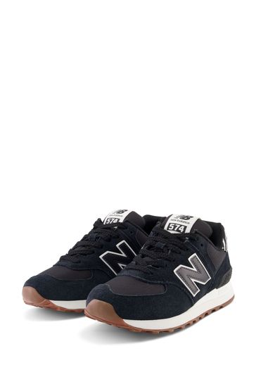 All black new balance 574 outlet uk