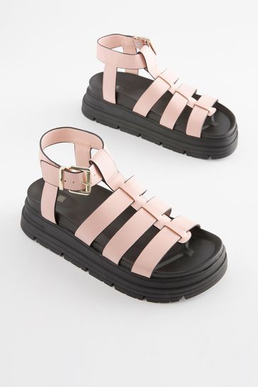 Pink gladiator sandals store