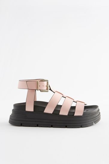Pink Chunky Gladiator Sandals