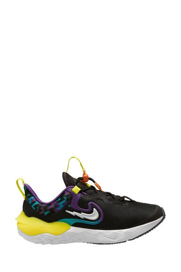 Buy Nike Black Yellow Run Flow Easy On Youth Trainers from Next