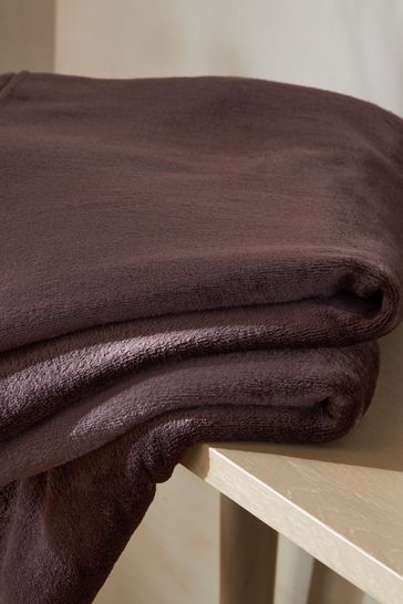 Buy Brown Teddy Plush Fleece Throw from Next USA