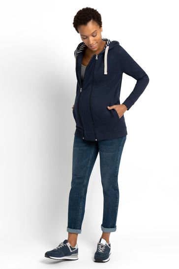 JoJo Maman Bébé Navy Blue 3-in-1 Hoodie with Baby Carrier Panel