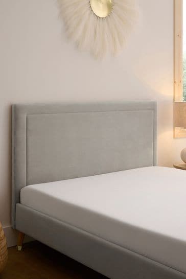 Buy Soft Velvet Light Grey Harman Upholstered Bed Bed Frame from