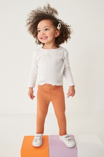 Burnt orange toddler leggings new arrivals