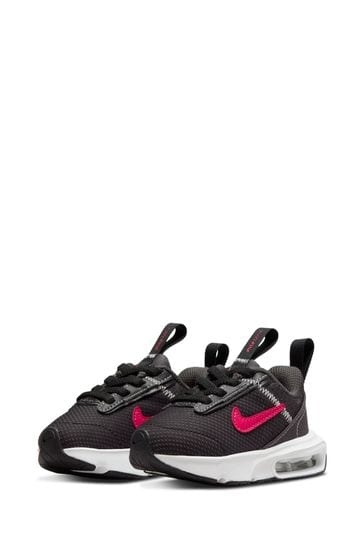 Nike black/pink air deals max oketo junior trainers