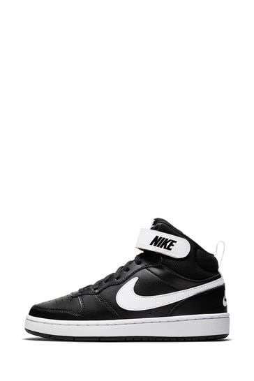 Nike court borough discount mid black white