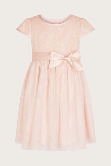 Buy Monsoon Pink Baby Truth Sequin Lace Dress from Next Saudi Arabia