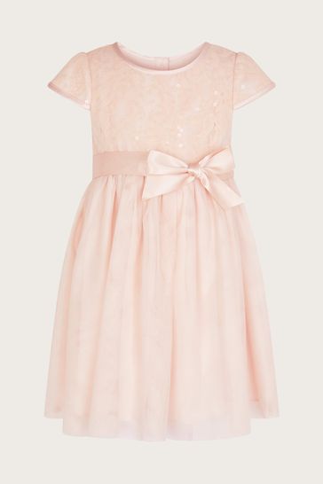 Monsoon Pink Baby Truth Sequin Lace Dress