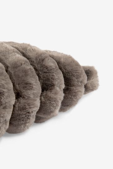 Buy Charcoal Grey Coco Ruched Faux Fur 43 x 43cm Cushion from Next USA