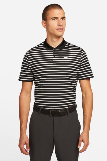 Nike Black Dri-FIT Victory Striped Golf Polo Shirt