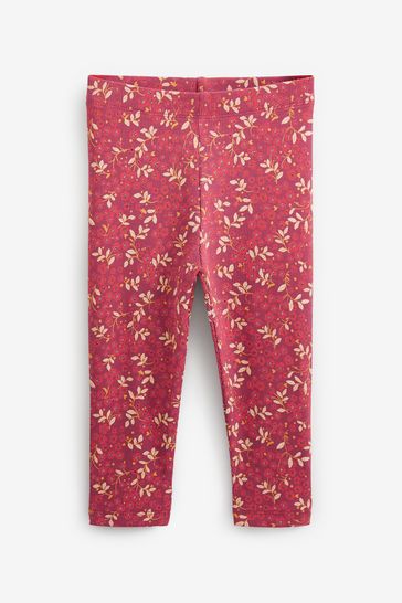 Buy Red Floral Rib Jersey Leggings 3mths 7yrs from Next Luxembourg