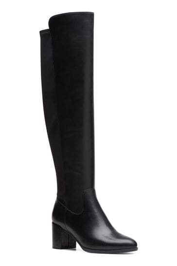 Leather stretch boots clearance