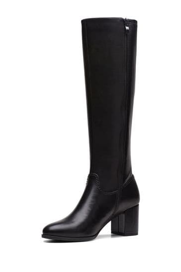Buy Clarks Black Leather Freva55 Long Boots from Next Austria