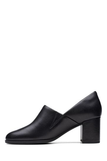 Buy Clarks Black Wide Fit Leather Freva55 Lily Shoes from Next