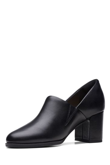 Clarks black leather best sale cuir noir