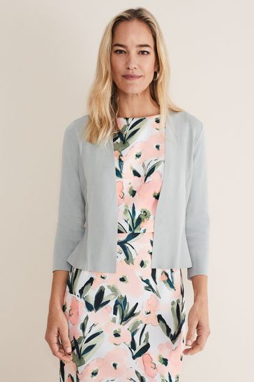 Buy Phase Eight Grey Salma Flare Hem Knitted Jacket from Next Ireland