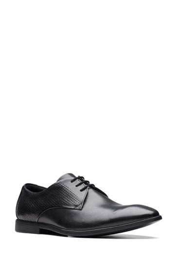 Buy Clarks Black Leather Boswyn Lace Shoes from Next Luxembourg