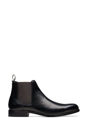 Clarks Black Leather Craft Arlo Top Boots