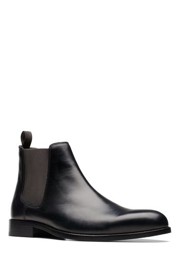 Buy Clarks Black Leather Craft Arlo Top Boots from Next Luxembourg