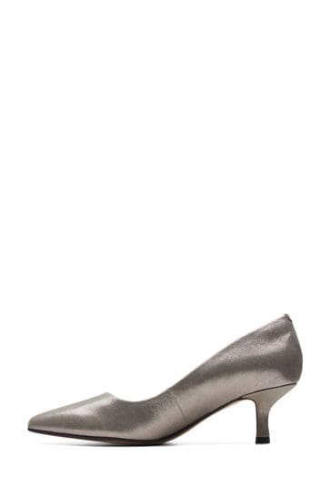 Clarks pumps silver hotsell