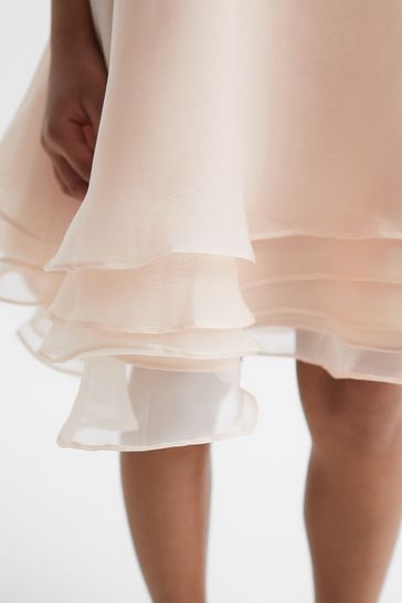 Alexis linen ruffle skirt white on sale