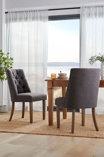 Dark brown sales upholstered dining chairs