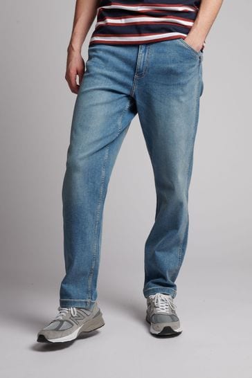 U.S. Polo Assn. Men's Blue Five Pocket Denim Loose Jeans