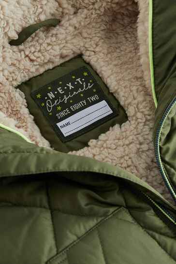 Buy Brown Quilted Borg Lined Jacket 3mths 7yrs from Next USA