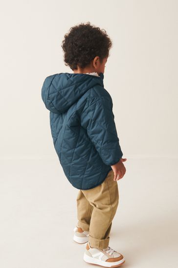 Buy Teal Blue Quilted Borg Lined Jacket 3mths 7yrs from Next USA