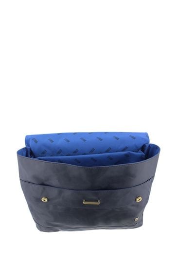 Blue canvas top messenger bag