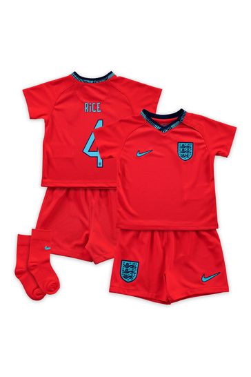 Nike Red England Away Stadium Kit 2022-23 Infants