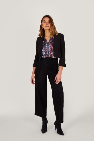 Buy Monsoon Hortensia Black Scallop Crop Jacket with Recycled