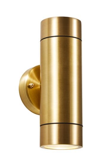 BHS Brass Brac Solid Brass 2lt Up & Down GU10 Wall Light