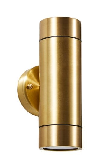 BHS Brass Brac Solid Brass 2lt Up & Down GU10 Wall Light