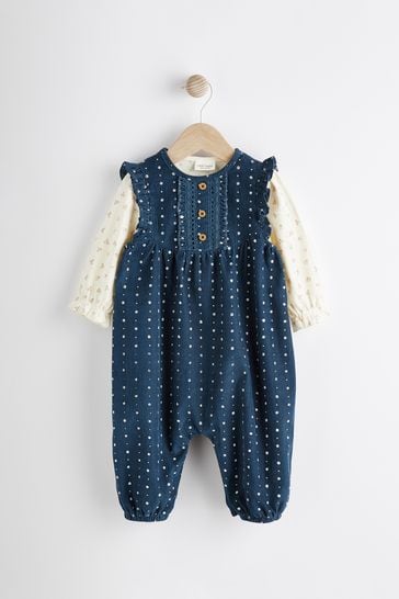 Blue Baby Corduroy Dungaree And Bodysuit Set (0mths-2yrs)