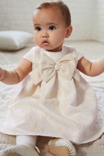 Buy Cream Baby Prom Dress With Bow 0mths 2yrs from Next Poland