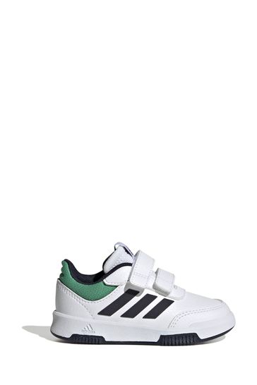 adidas White/Green adidas Infant Tensaur Sport Training Hook and Loop  Trainers