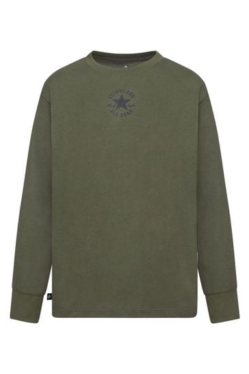 Converse Khaki Green Logo Long Sleeve T-Shirt